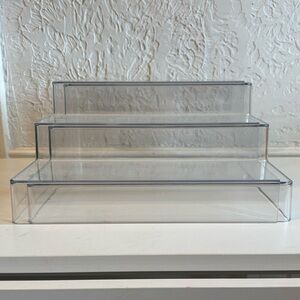 The Home Edit 3-Tier Clear Plastic Expandable Shelf Spice / Can Rack Organizer